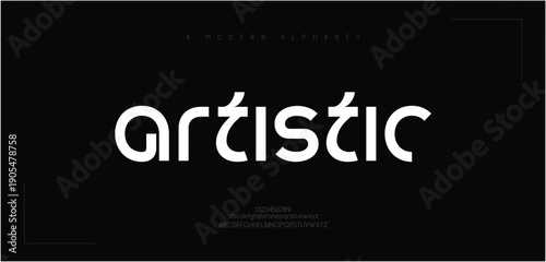 Artistic Creative font. Modern abstract digital tech font. Logo creative font, type, technology, movie, digital, music, movie. Fonts and illustration in vector format.
