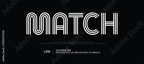 Abstract retro alphabet, linear geometric pattern letters design, outline bauhaus font for modern headlines, creative designs, retro posters, branding, and stylish logos. Vector font typeset.
