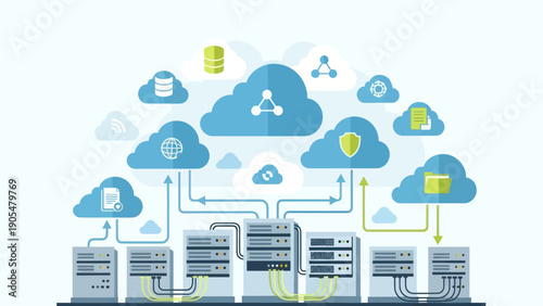 Cloud Computing Network Servers Data Storage.