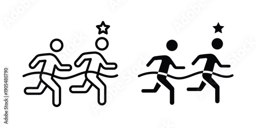 Competitors icons in different styles. Simple icon design