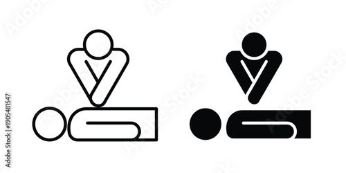 CPR icons in different styles. Simple icon design