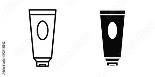 Cream tube icons in different styles. Simple icon design