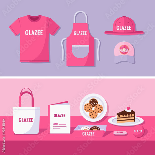 Glazee Branded Merchandise and Bakery Items Display.