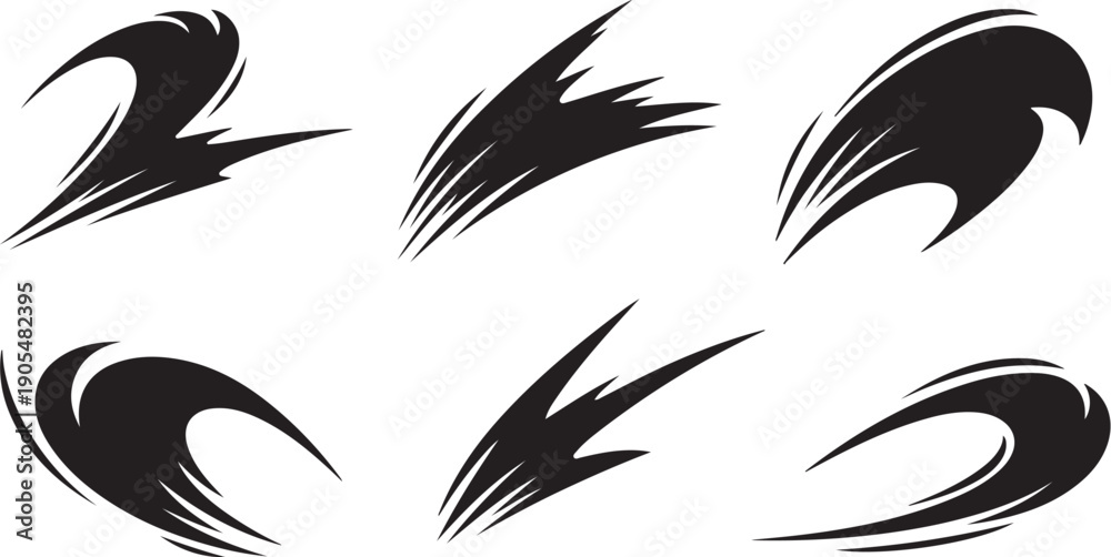 Obraz premium Black Brush Stroke Vector Graphics and Abstract Art Elements