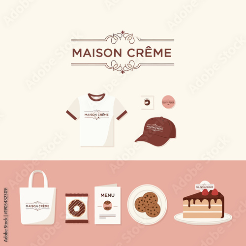 Maison Creme Brand Merchandise and Desserts Display.