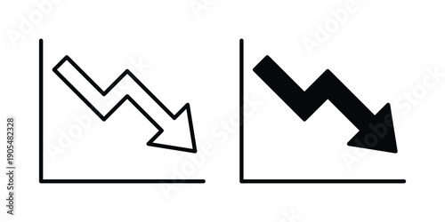 Decrease icons in different styles. Simple icon design
