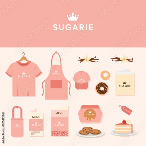 Assorted Pink Baking Supplies and Treats Display.