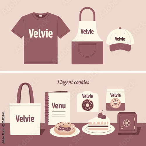 Merchandise and Packaging for Velvie Brand.