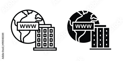 Obraz na plátně Domain icons in different styles. Simple icon design