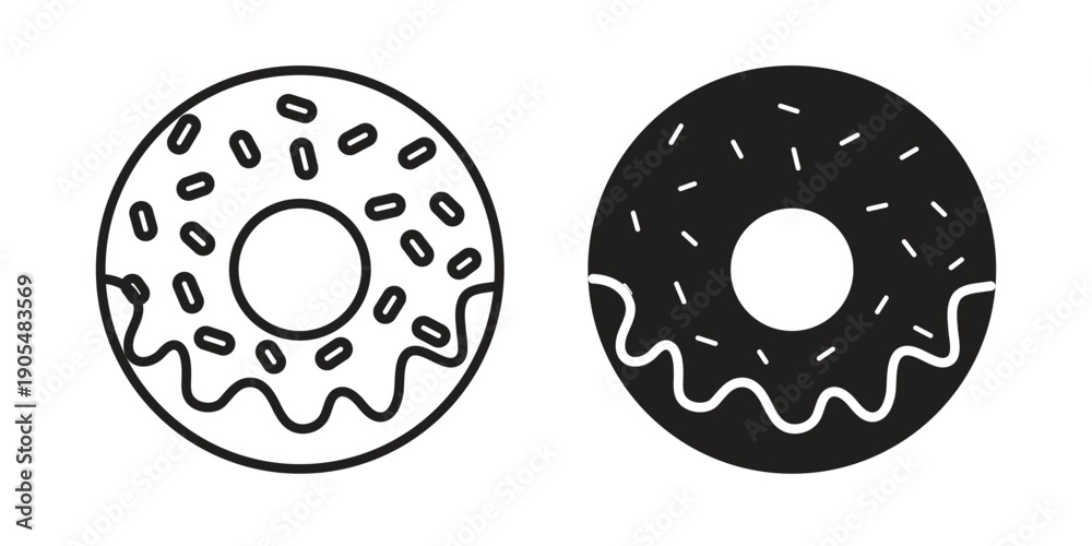 Fototapeta premium Donut icons in different styles. Simple icon design