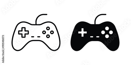 Gameplay icons in different styles. Simple icon design