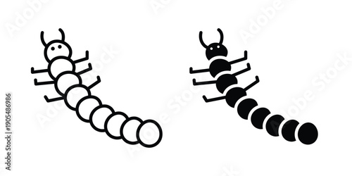 Grub icons in different styles. Simple icon design