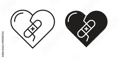 Heal icons in different styles. Simple icon design