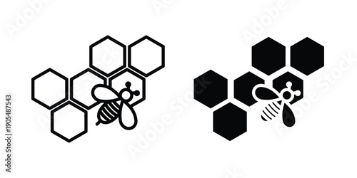 Honeycomb icons in different styles. Simple icon design