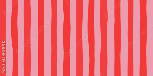 Vertical stripes in shades of pink and red create a bold pattern