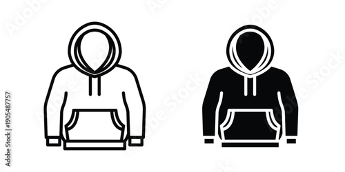 Hoodie icons in different styles. Simple icon design