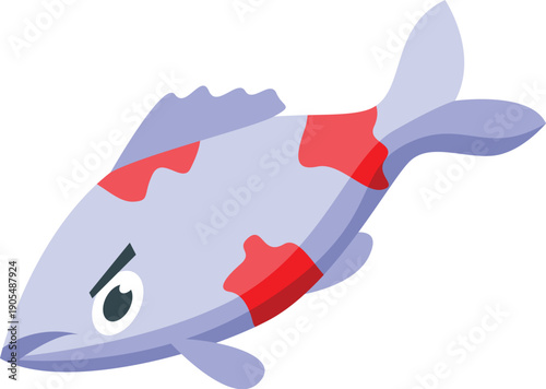 Vibrant koi carp gliding through crystal clear water, showcasing its elegant beauty and graceful movements