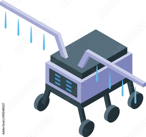 Automated irrigation system watering crops, enhancing efficiency and precision in modern agriculture