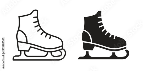 Ice skating icons in different styles. Simple icon design