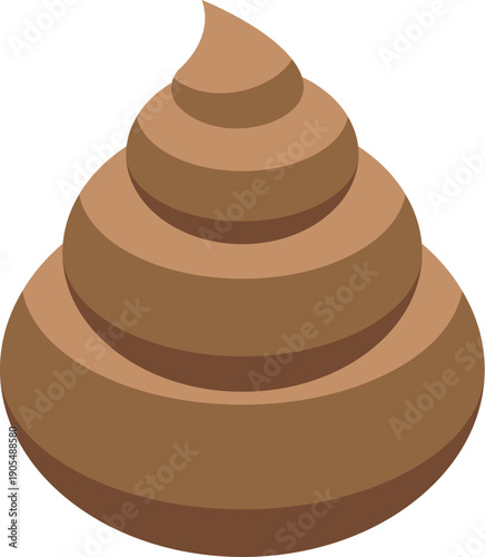 3d isometric illustration presents a swirling, layered representation of excrement, showcasing its texture and form