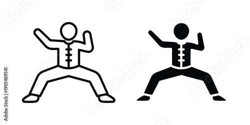 Kung fu icons in different styles. Simple icon design