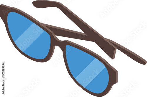 Stylish brown sunglasses with blue lenses provide eye protection and a fashionable look