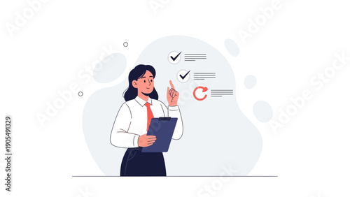 Woman With Checklist: Planning, Organization & Task Management Concept