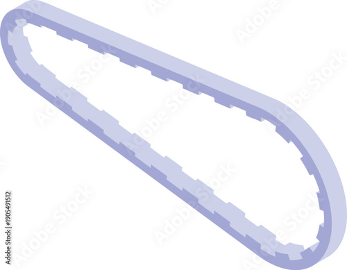 Close up of a timing belt, showcasing its toothed structure designed for synchronized movement in machinery