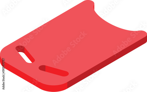 Red kickboard floating on water, ideal for aqua aerobics, water fitness, and recreational swimming