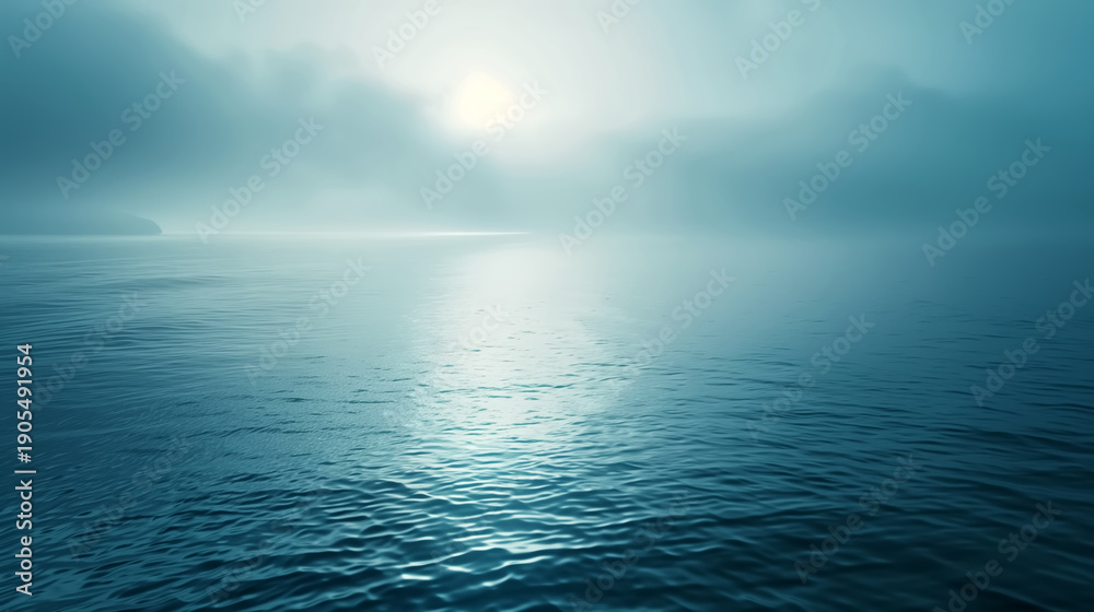Obraz premium Soft blue-toned nature background featuring delicate grass flowers illuminated by gentle light. The minimal and moody atmosphere evokes calmness, serenity,