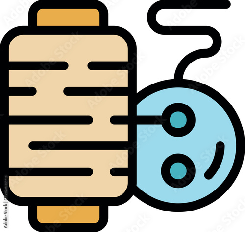 Sewing thread on a spool and bobbin, tools for crafting and textile work