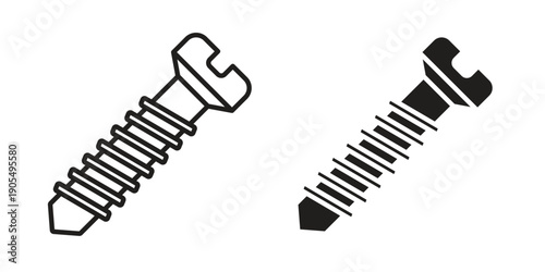 Screw icons in different styles. Simple icon design