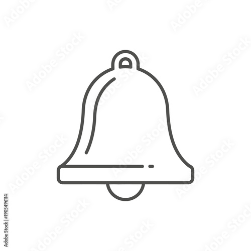 Minimalist Line Art Drawing of a Ringing Bell Notification Symbol