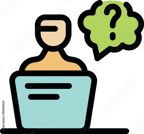 Programmer having a doubt while coding on a laptop, looking for a solution to a problem