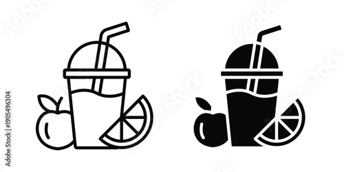 Smoothies icons in different styles. Simple icon design