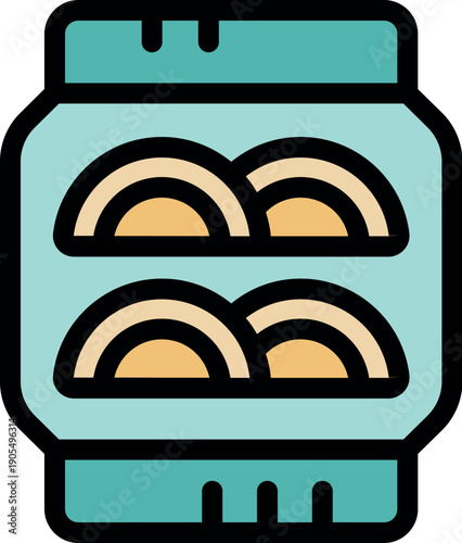 Empanadas arranged in a plastic container, ready to be cooked in the oven or air fryer