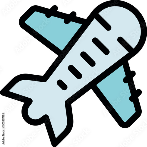 Stylized airplane icon representing air travel, tourism, and aviation industry, perfect for travel blogs or airline promotions