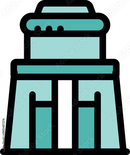 Flat design vector icon representing a mayan pyramid, an important symbol of ancient mesoamerican civilization and culture