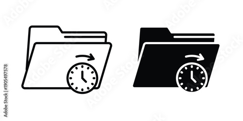 Temporary files icons in different styles. Simple icon design