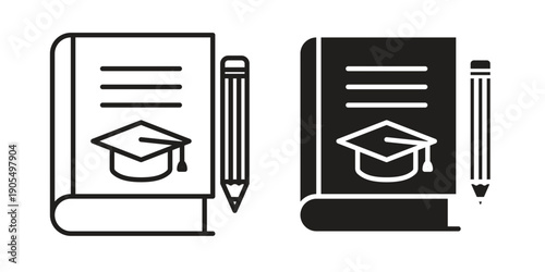 Thesis icons in different styles. Simple icon design
