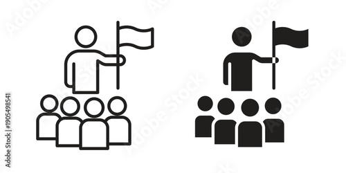 Tour guide icons in different styles. Simple icon design