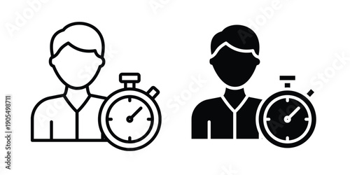 Trainer icons in different styles. Simple icon design