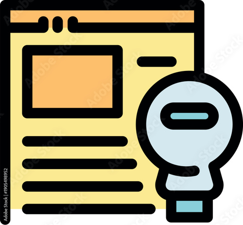 Light bulb and web page symbolizing online content creation, representing digital marketing and innovative ideas