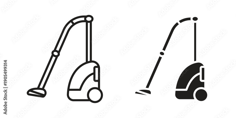 Fototapeta premium Vacuum cleaner icons in different styles. Simple icon design