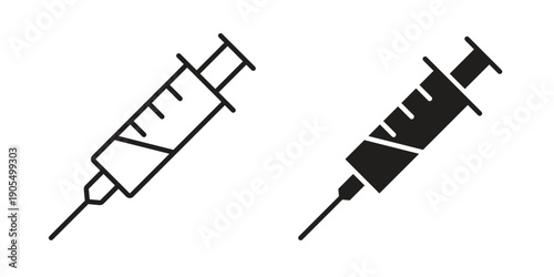 Vaccination icons in different styles. Simple icon design