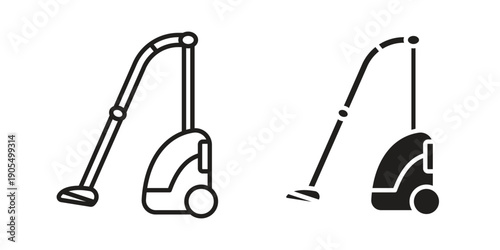 Vacuum cleaner icons in different styles. Simple icon design