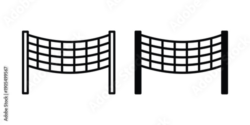 Volleyball net icons in different styles. Simple icon design