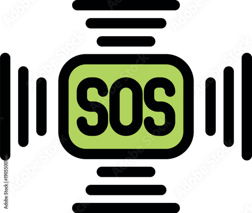 Sos signal is being transmitted, indicating urgent help needed in an emergency situation