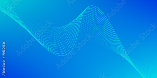 Wavy blended lines with blue cyan gradient mesh abstract background nice for wallpaper or banner