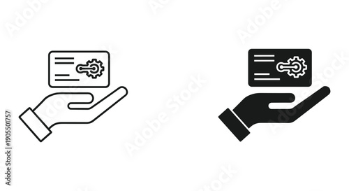 Hand cursor clicking settings icon on digital screen for technology and business optimization concept